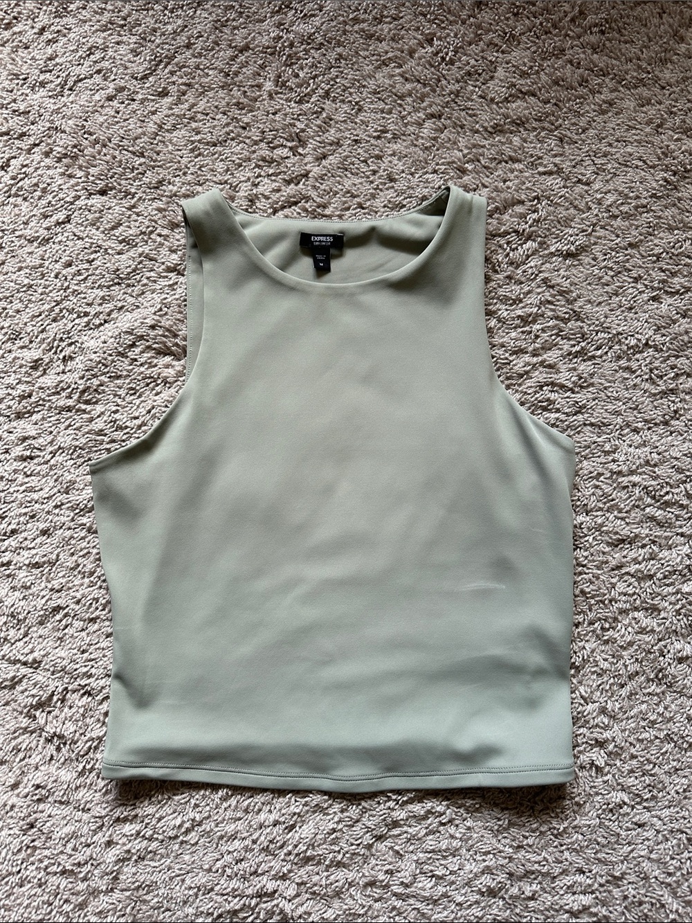Express Body Contour Sage Green Sleeveless Tank Top